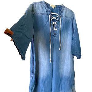 Blue Jean material dress - Size L